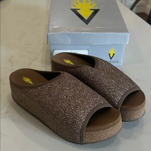 Volatile Women's Sparkling Brown Mules